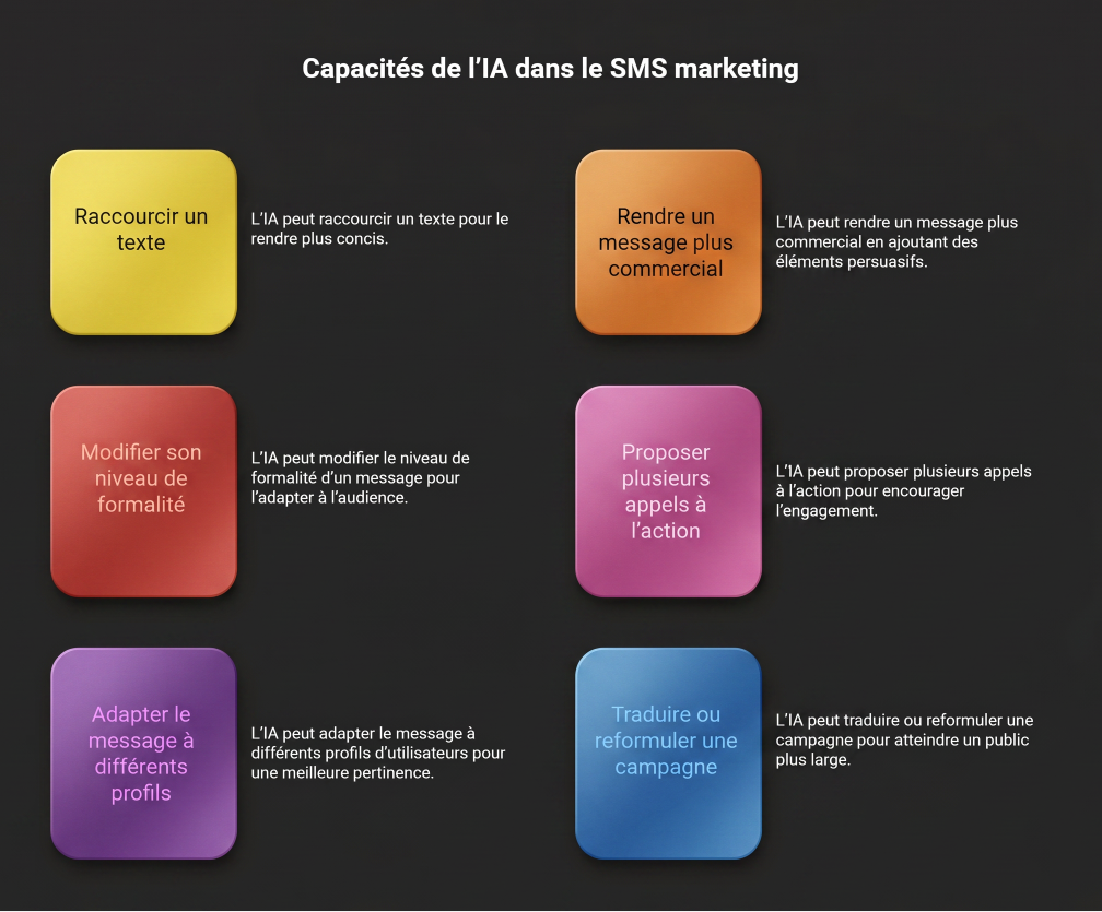 IA et SMS marketing : comment automatiser et personnaliser vos campagnes ? 1 comment sont les capacités de l'ia pour une campagne de sms marketing
